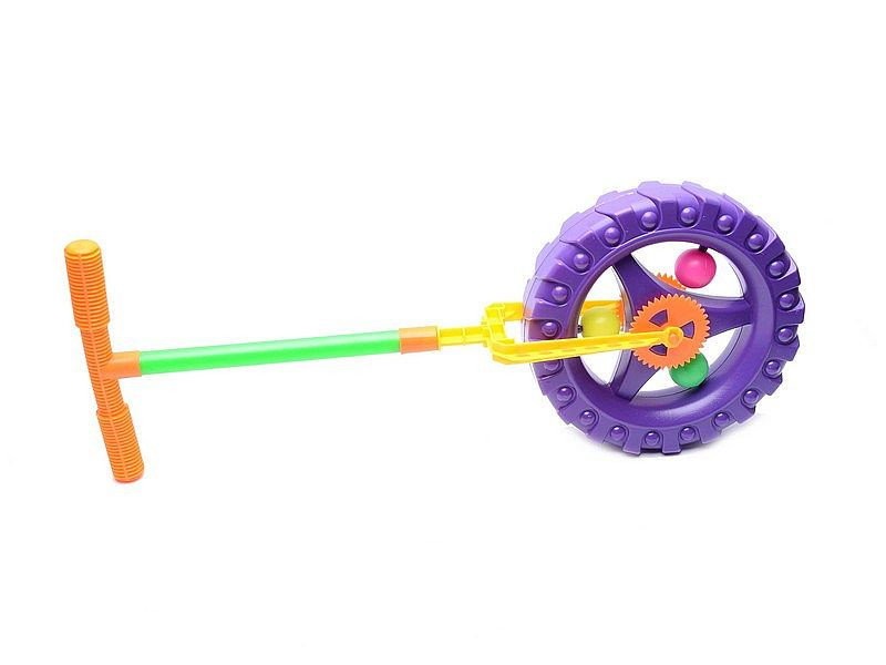 Каталка 3620 (48шт) колесо на палиці, тріскачка, в кульку, 24-40см (шт.)