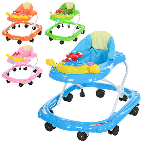 Ходунки M 3451 (6шт) муз,колеса8шт(6,5см),стопор2шт,4полож. висоти, кермо-пискавка,на бат-ці,4 кольо (шт.)