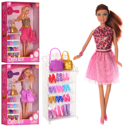 Лялька DEFA 8316 (12шт) 29см, взуття, сумочка2шт, гребінець, 3 види, у кор-ці, 21-31,5-6см (шт.)