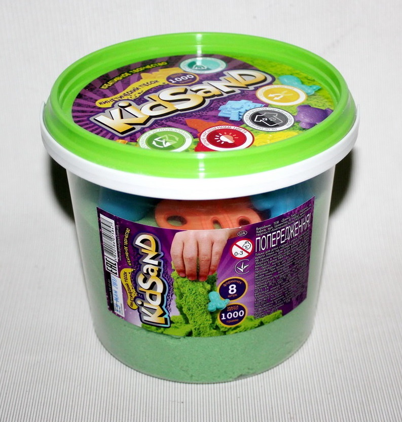 Набір креативної творчості "Кінетичний пісок "KidSand" банка 1000г (12) KS-01-01 (шт.)