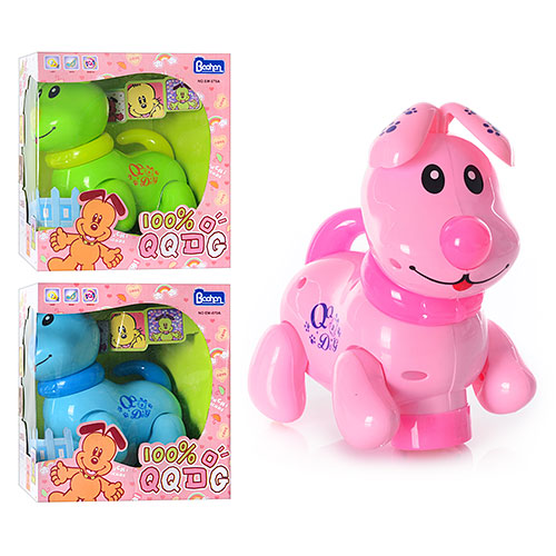 Собака EM 070 A (48шт) муз (укр), світло, їздить, рухає головою і хвостом, 3кол, на бат,у кор-ці 20- (шт.)