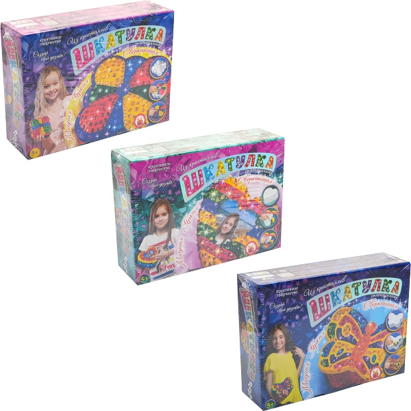 Набір креативної творчості "Скринька з кристалів своїми руками" (6) SHK-01-01,02,03 (шт.)