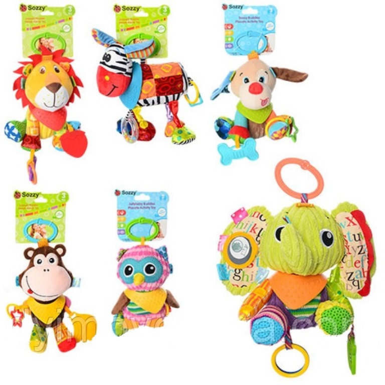 Підвіска на коляску D25447 (40шт) тварина, від 23см, прорізувач, шурхіт, плюш, 6видів,кульк,18-15-9 (шт.)