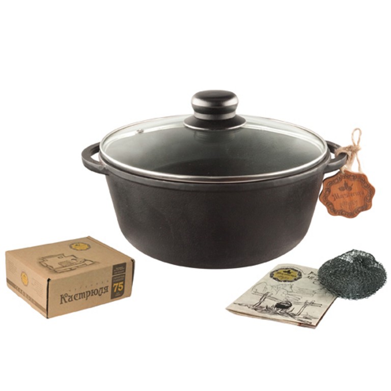 Т402С3Ук Каструля чавунна лита 3л з скляною кришкою Т402С3Ук (шт.)