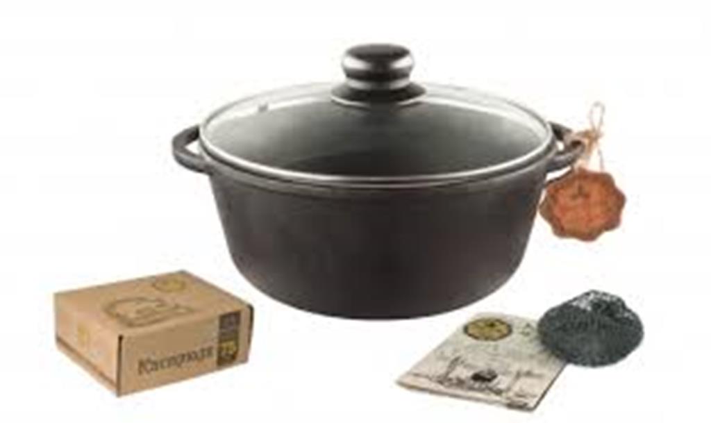 Т401С3Ук Каструля чавунна лита 2л з скляною кришкою Т401С3Ук (шт.)