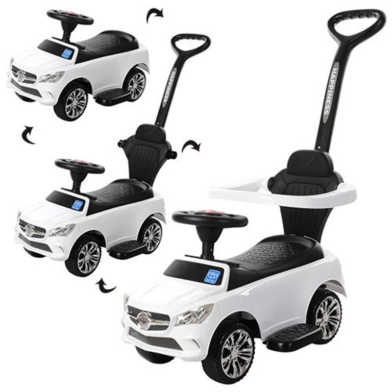 Каталка-толокар M 3503C-1 (1шт) 2в1(батьківська ручка),муз,світло,підст.для ніг,на бат-ці,білий (шт.)