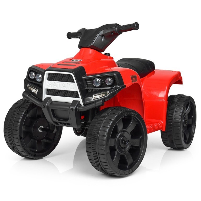 Квадроцикл M 3893EL-3 (1шт) 1 мотор20W, 1 акум.6V4,5A, шкір. сид, колеса EVA, муз., світло, червоний (шт.)