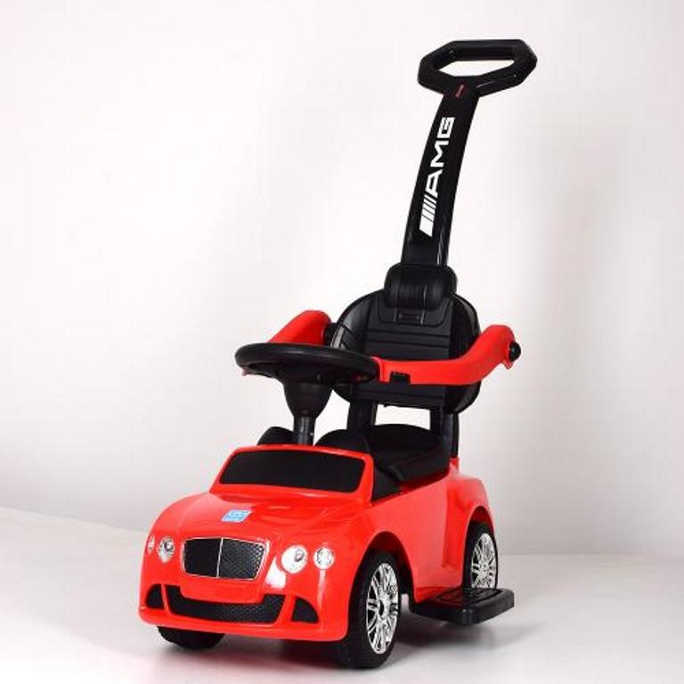 Каталка-толокар M 3901L-3 (1шт) 2в1 (батьківська ручка), муз, багажн.під сиден, шкір. сид, на бат-ці (шт.)