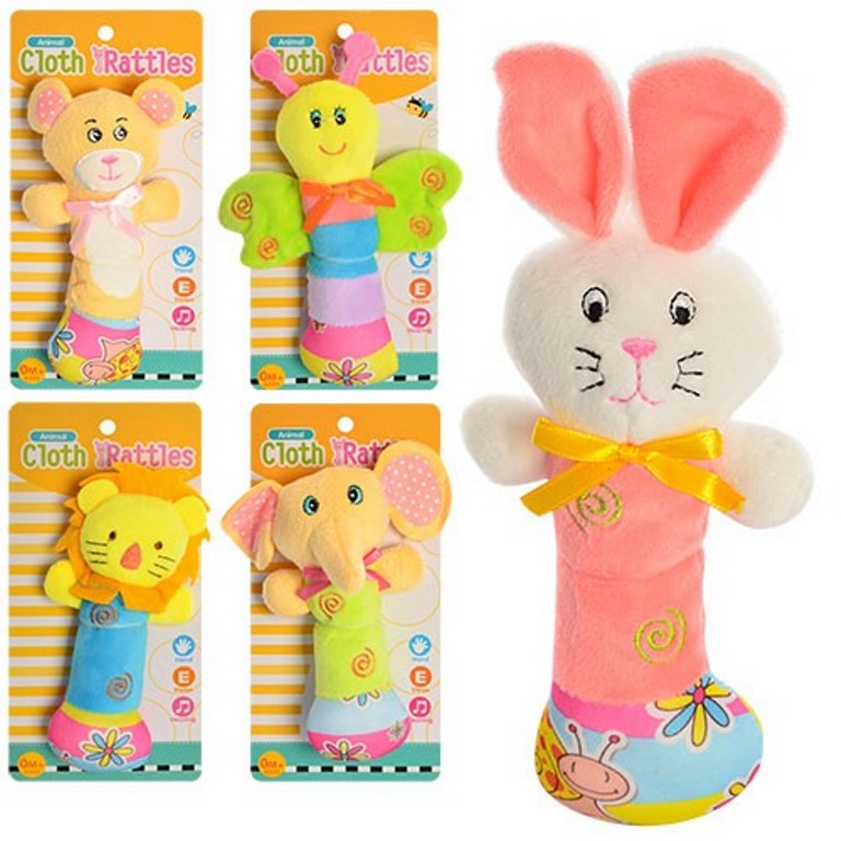 Брязкальце 777-1-5 (72шт) плюш, 16см, 5 видів, в кор-ці, 8,5-20-6см (шт.)