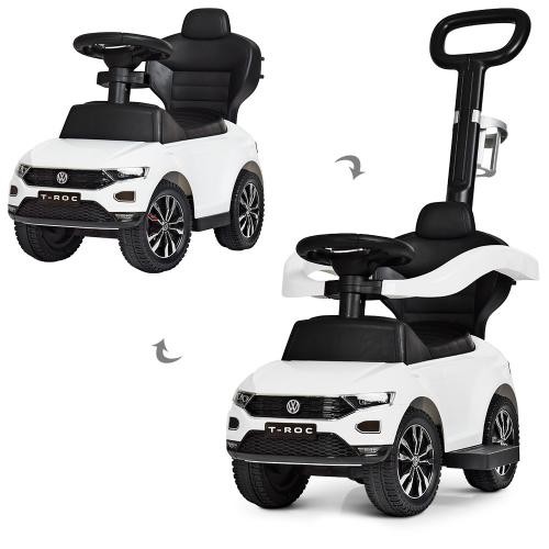 Каталка-толокар 651-1 (1шт) 2в1 (батьківська ручка), муз, підставка для ніг, на бат-ці, білий (шт.)