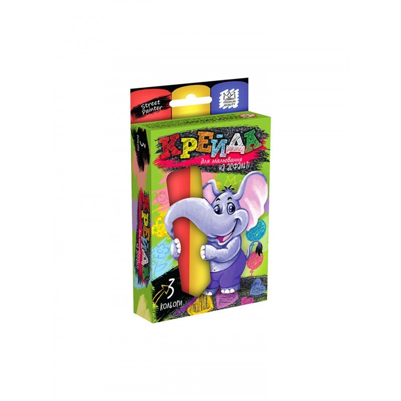 Крейда для малювання на асфальті велика 3 шт укр (36) MEL-01-01U (шт.)