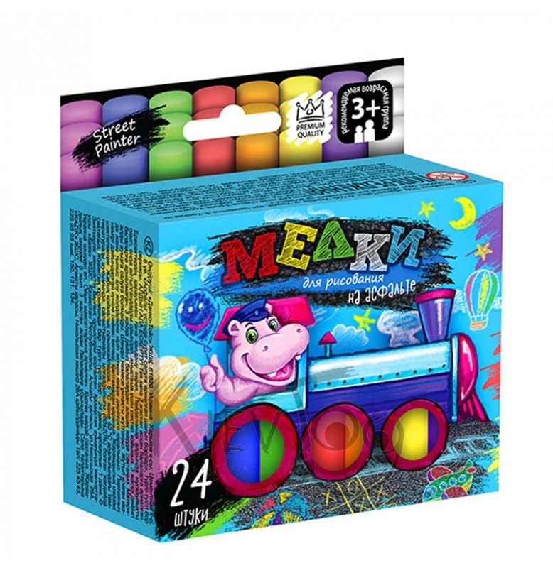 Крейда для малювання на асфальті тонка 24 шт укр (24) MEL-02-05U (шт.)