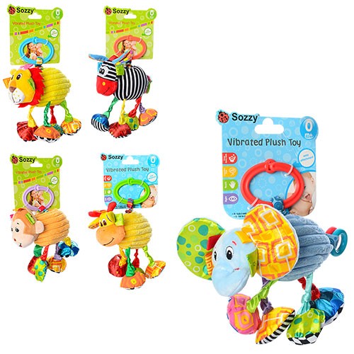 Підвіска на візок D25445 (50шт) тварини. 22см, розтяжка, шелест, брязкальце, плюш, 5 видів, 12-16-7с (шт.)