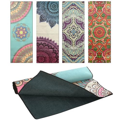 Йогамат MS 2292 (12шт) штучн. замша, розмір 183-61см,4кольори, в кульку, 35-24-3см (шт.)