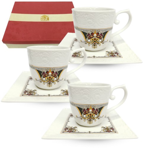 2323-3 Набір кавовий 12пр. Лаура (чашка-85мл, блюдце-12см) 2323-3 (шт.)