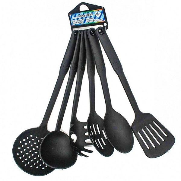 Набір №1788 кух. лопатки пл. чор. колір 21см 6шт 6видів у наб. весячі (144) (шт.)