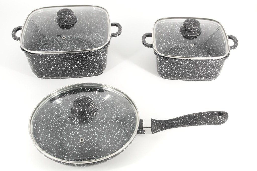 1505  Набір каструль 6 предметів мармурове покриття 1505 (шт.)