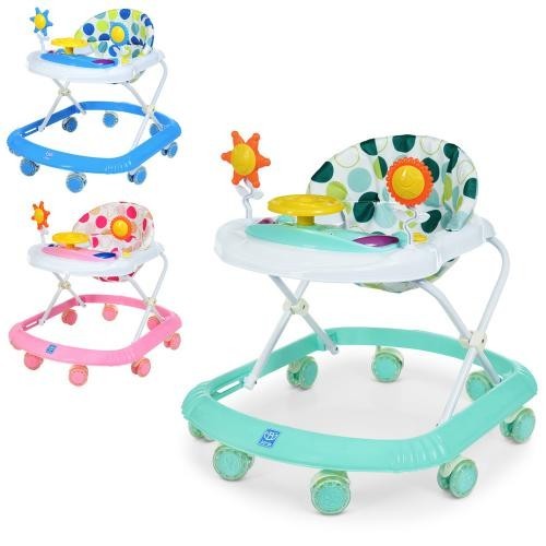 Ходунки M 4167 (7шт) муз, світло, силікон.колеса 8шт,3полож.висоти,на бат,3цв(блакитний.рожев.,бірюз (шт.)