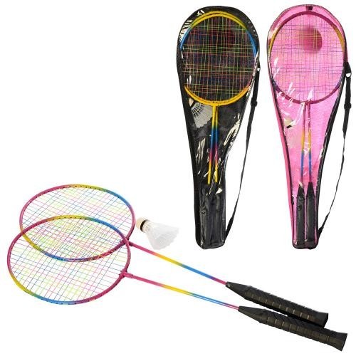 Бадмінтон залізний MS 0754-1 (50шт) ракетки 2шт, 64,58см,волан,веселка,2 кольори,чохол,67-21-3см (шт.)