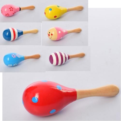 Деревянная игрушка Маракас MD 2192 (100шт) 11,5см, микс видов, в кульке, 4-11,5-4см (шт.)