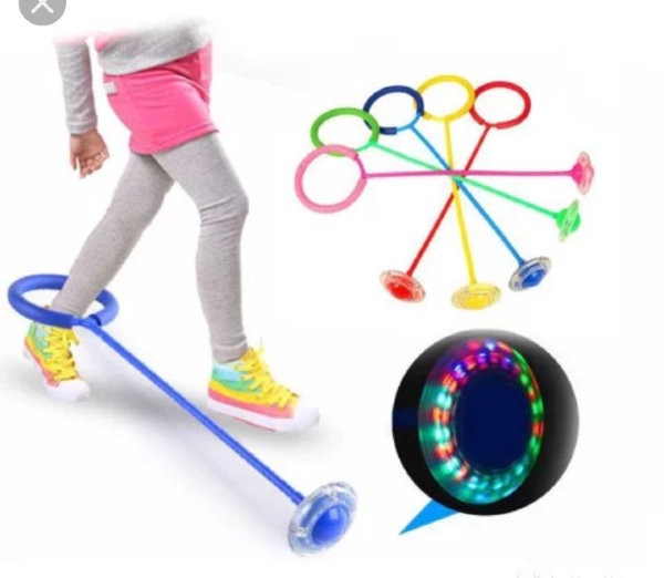 Скакалка MS 3235-2 (100шт) нейроскакалка, що світиться, на одну ногу, 67см, товщина 1см, 5 кольорів (шт.)