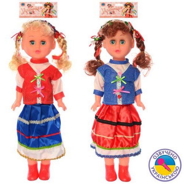 Лялька M 4314 I UA (72шт) 45см, 2 види, муз(укр.пісня), бат-таб, у кульку, 15-55-7см (шт.)