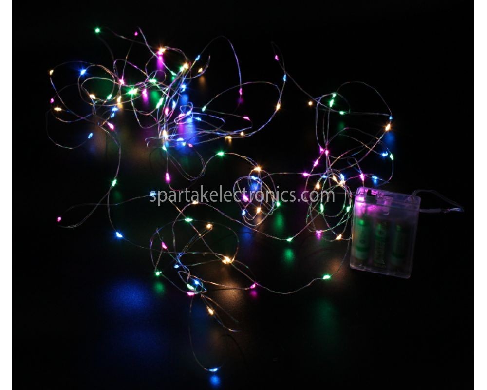 Xmas гірлянд 100 Led (Copper) на мідний пров (Крапля роси) M Мульт.колр. від батарейок (200) 7286 (шт.)