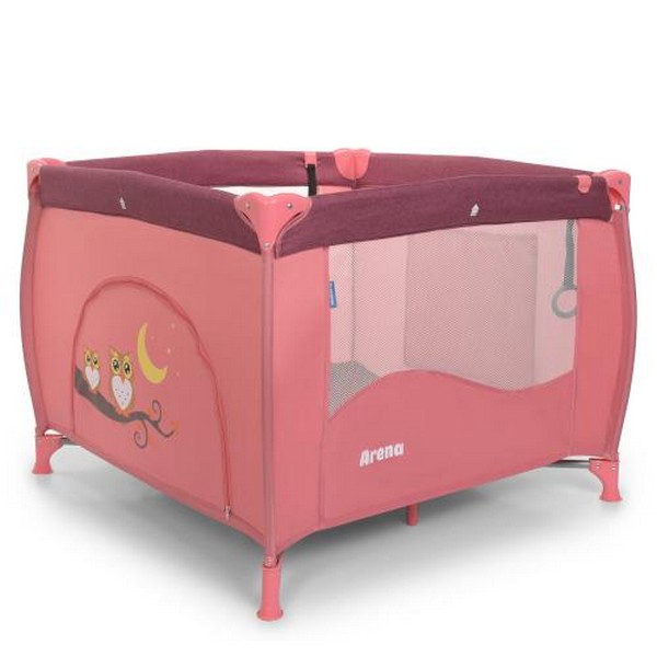 Манеж ME 1030 ARENA Rose Len (1шт) квадратний дитячий, вхід-змійка, кишеня, кільце 2шт, льон, рожеви (шт.)