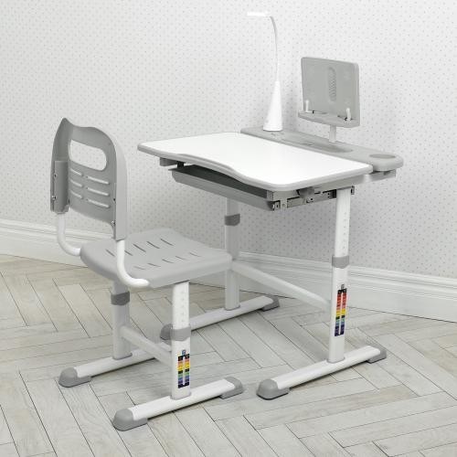 Парта M 4428-11 (1шт) регул.висота, підставка для книги, лампа, сірий (шт.)