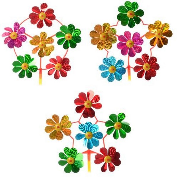 Вітрячок M 2415 (200шт) розмір маленький, вертушка, діам.19,5см, паличка28см, 3види, в кульку (шт.)