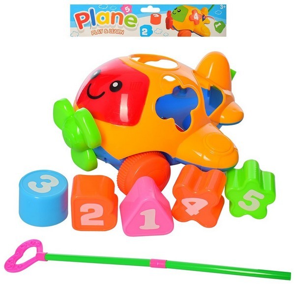 Каталочка арт.2327 (72шт/2)на паличці, довжина ручки - 40см,сортер-вкладиші геометричні фігури, паке (шт.)