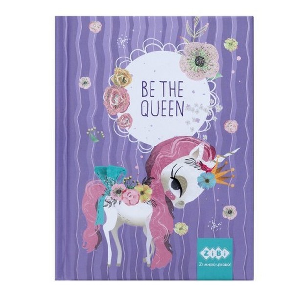 Блокнот BE THE QUEEN, А-6, 64л., кл., тв. обкл., мат. лам.+лак,гліт,лавандовий ZB.12713-39( 1/20шт) (шт.)