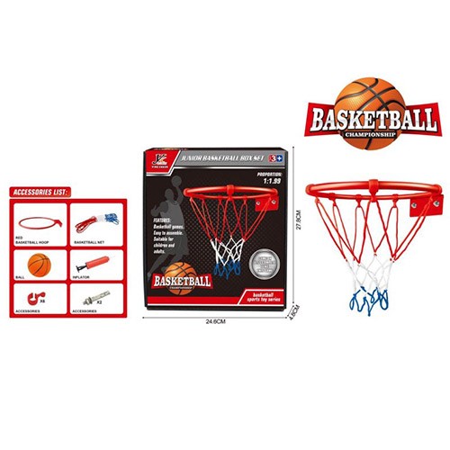 Баскетбольне кільце MR 0486 (28шт) кільце-метал 23см, сітка, м'яч, насос, в кор-ці, 25-28,5-5см (шт.)