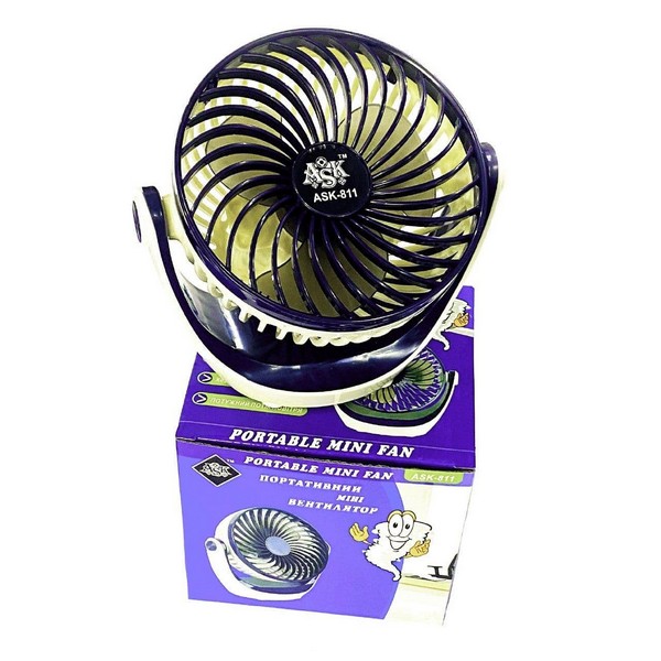 Портативний Міні Вентилятор ASK 811 акумуляторний настільний зі стійкою платформою (USB),арт.1236 (шт.)
