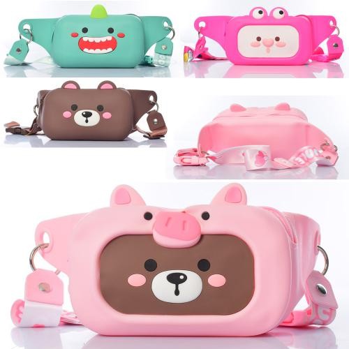 Сумочка GJ03 (30шт) бананка19-11-4см, тварина, силікон, 4види, в кульку, 20-14-5см (шт.)