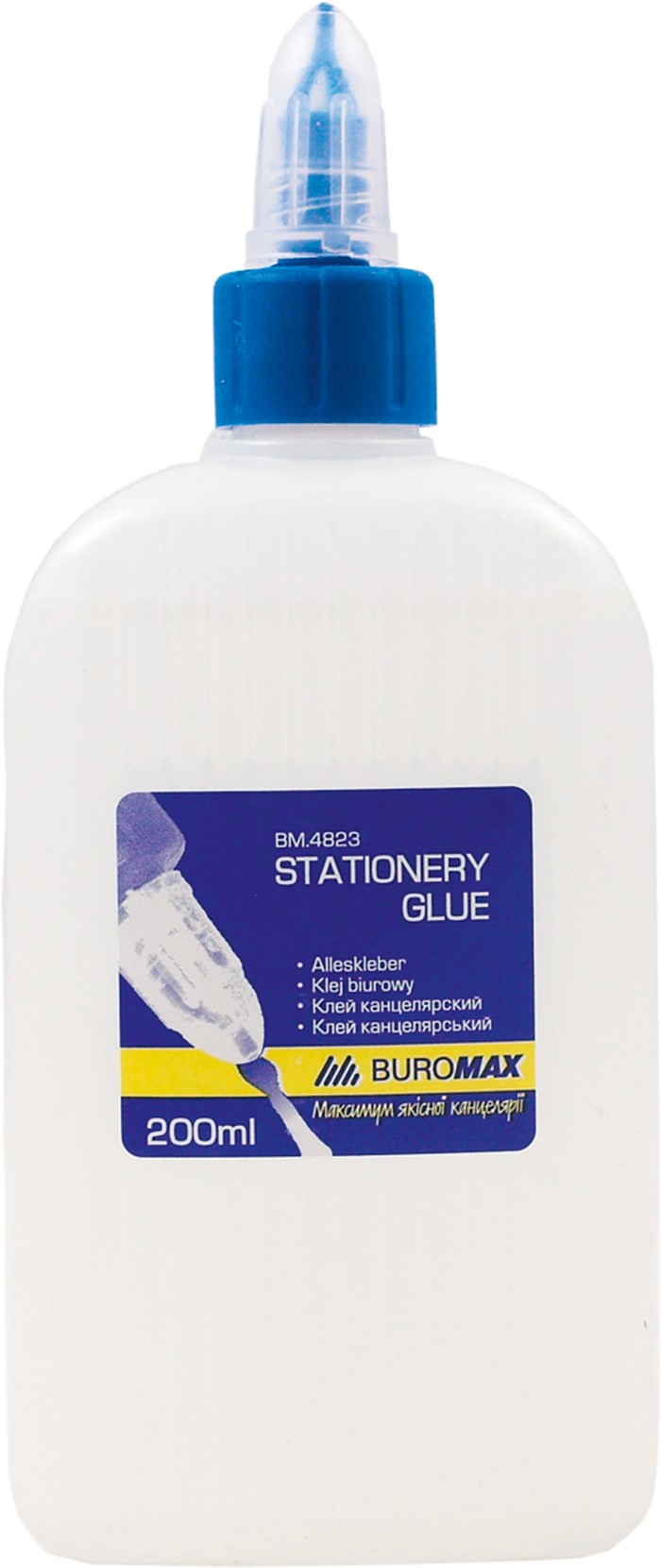 Клей канцелярський 200 мл,ковпачок-дозатор BM.4823 ( 1/65шт) (шт.)