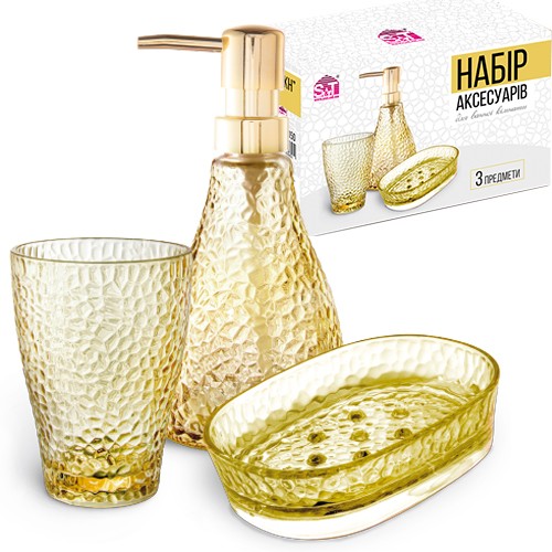 888-152 Набір аксесуарів для ванної кімнати Фьюжн нефрит, 3пр 888-152 (шт.)