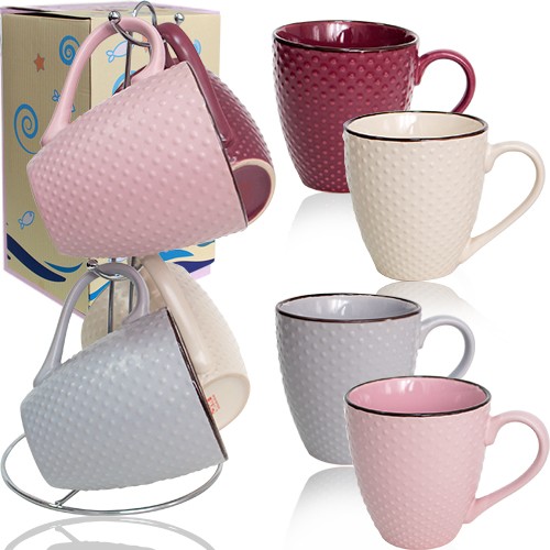 021-04-10 Набір 4 чашки на стійці Dots 350 мл (шт.)