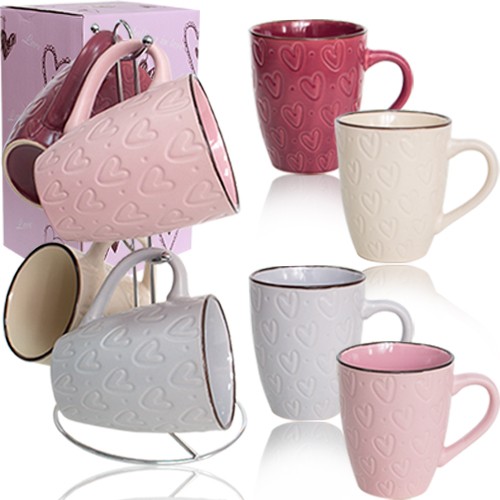 021-04-09 Набір 4 чашки на стійці Heart 350 мл 021-04-09 (шт.)