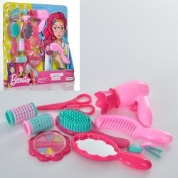 Набір перукаря HC300B (48шт) фен, гребінець, дзеркало, ножиці, бігуді, на листі, 33,5-35-4см (шт.)