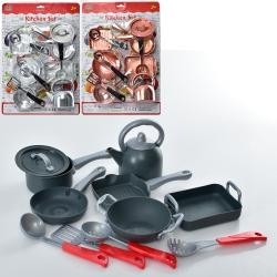 Посуд LN1018A3-5-4 (48шт) чайник, сковорідки, каструля, кухон. набір, 3 види, на листі, 30-43-8см (шт.)