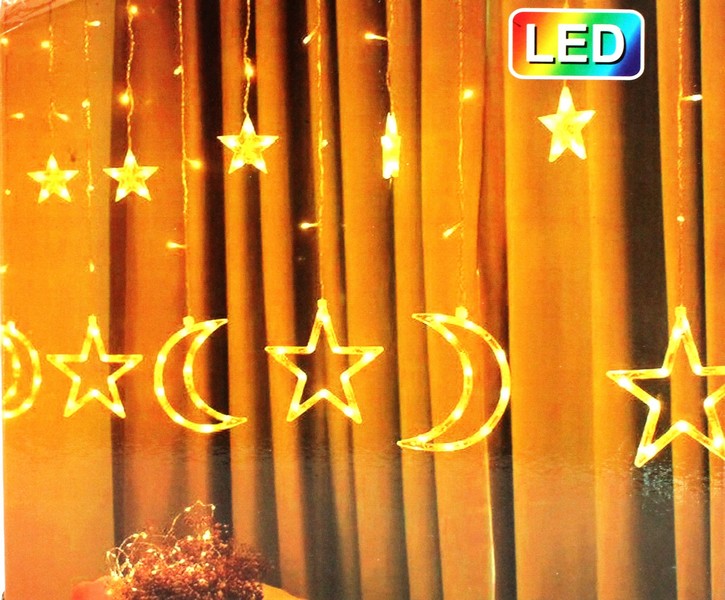 Xmas гірлянда STAR CURTAIN 12M MULTI Зірки Мультикольорові 3M*80CM*50CM (24) 7753 (шт.)