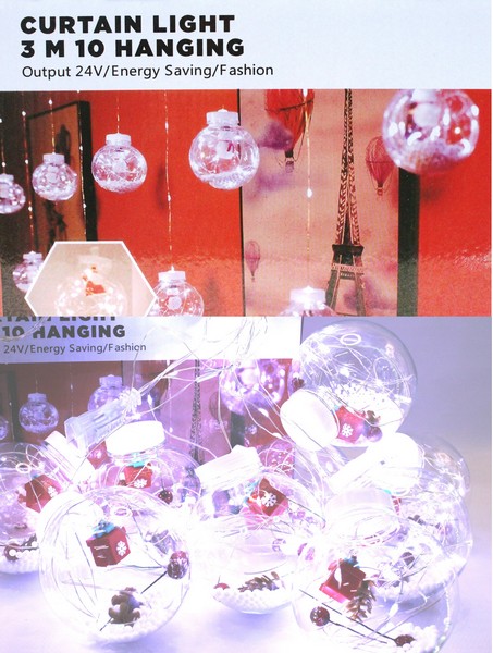Xmas гірлянда мікс 4 види 200L W-1 Copper curtain ball lamp W білий 3M*1.5M (24) 8076 (шт.)