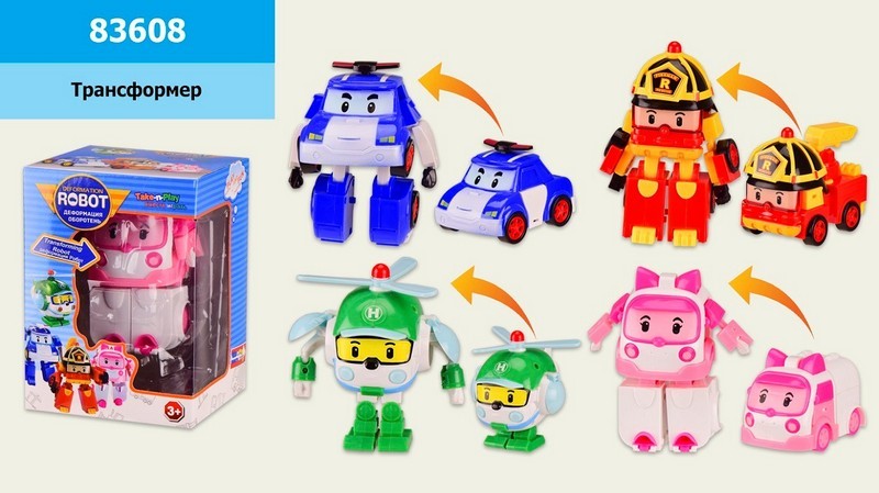 Трансформер транспорт 83608 Robocar POLI 4в.кор.15,1*10*11,1 /108/ (шт.)