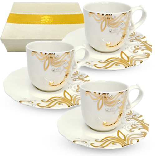 2325-4 Набір чайний 12пр. Жаклін (чашка-220мл, блюдце-15,5см) 2325-4 (шт.)