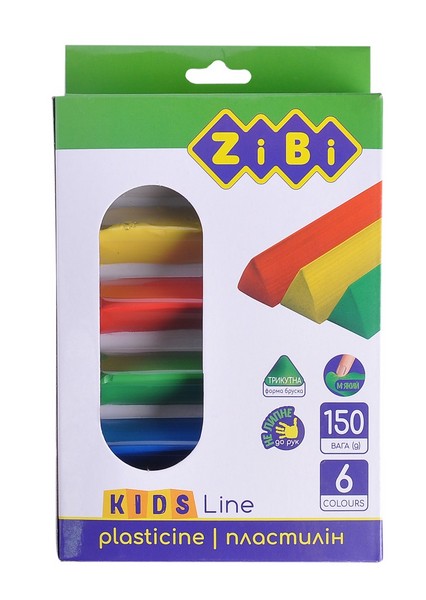Пластилін 6 кольорів, 150 г, KIDS Line ZB.6225 (12/144) (шт.)