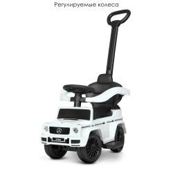 Каталка-толокар 653-1 (1шт) 2в1 (батьків. ручка), звук, підставка для ніг, на бат-ці, білий (шт.)