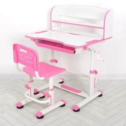 Парта M 4819-8 (1шт) зі стільцем, полиця, надбудова, регул.висота рожевий (шт.)