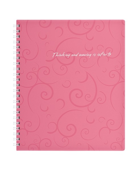 Зошит на пруж. Barocco В5, 80 арк, кл., рожевий, пласт.обкл. BM.2419-610 (шт.)