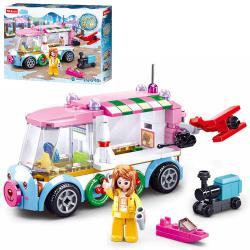 Конструктор SLUBAN M38-B0889D (60шт) машина-станция, фигурка, 143дет, в кор-ке, 24-19-4,5см (шт.)